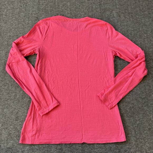 Icebreaker Merino Wool Top Women's Large Pink Long Sleeve Crew Base Layer Shirt - Picture 2 of 8